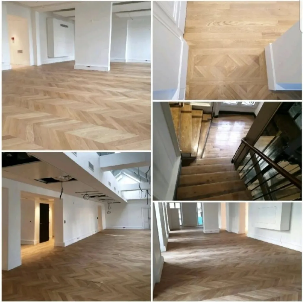 Parquet chevrons et point de hongrie
